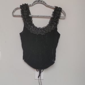 Cadolle Paris Velvet Corset - Black, Size M